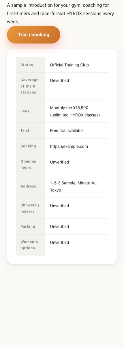 Prefecture Sponsor Ad facility page (actual screen)